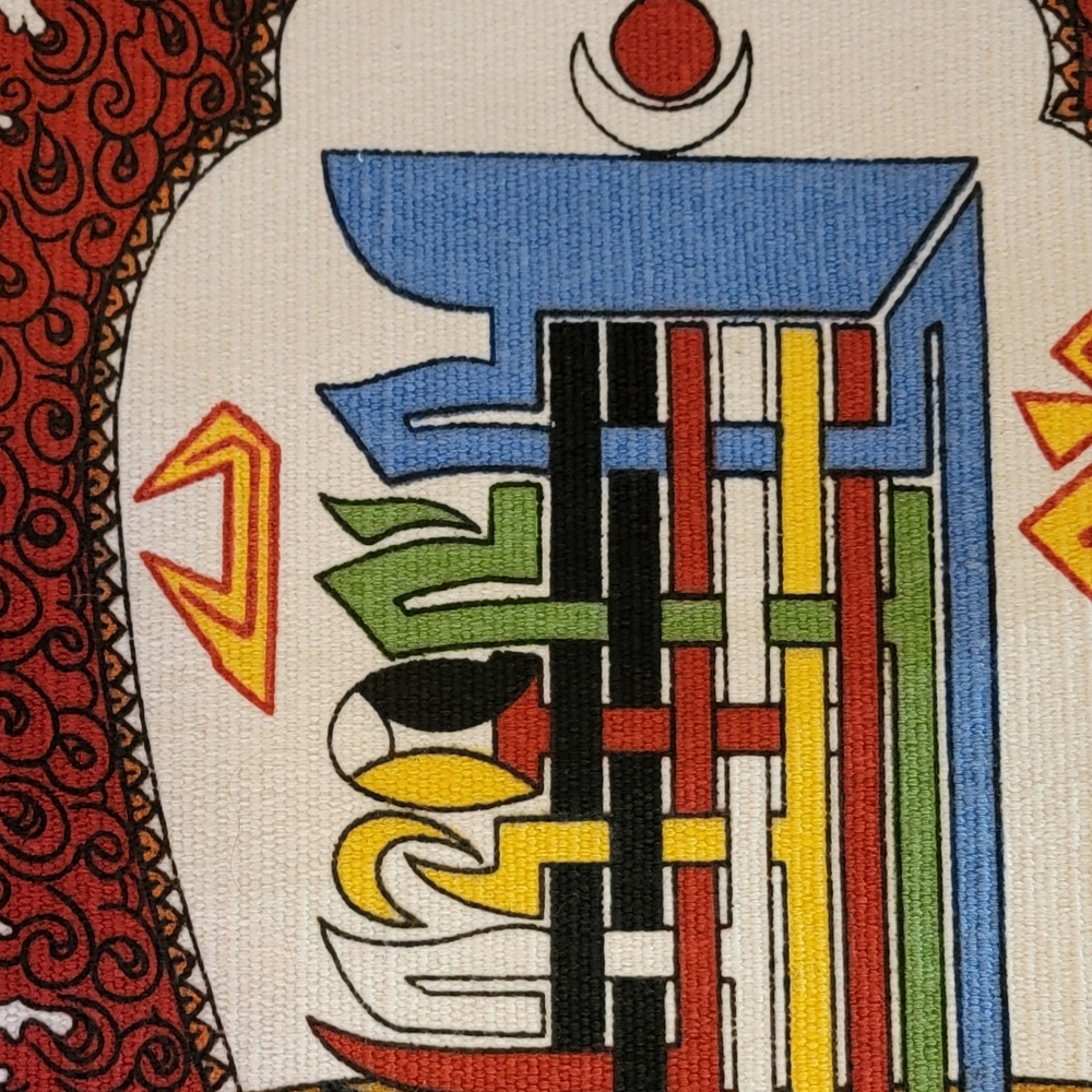 Tibetan Multicolor Wall Hanging with Mantra Design - Picture 5 of 5